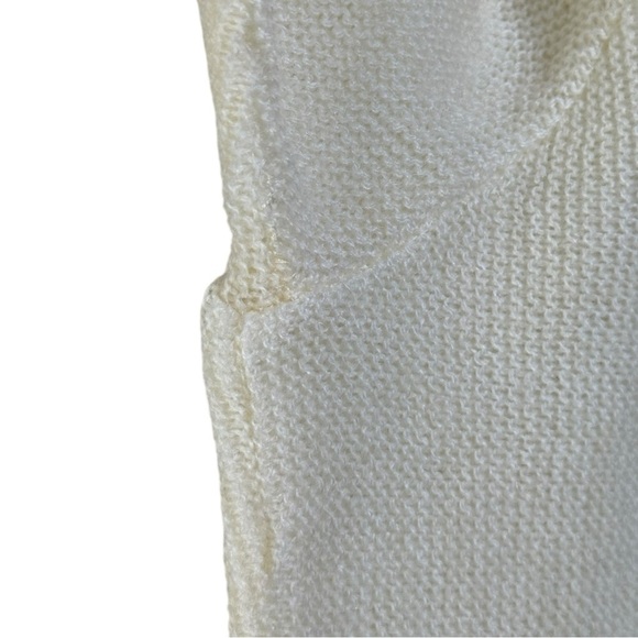 SOLD Vintage Knit Polo Sweater Size Large White Cream Wool Blend Jantzen 60s 70s - Picture 6 of 8